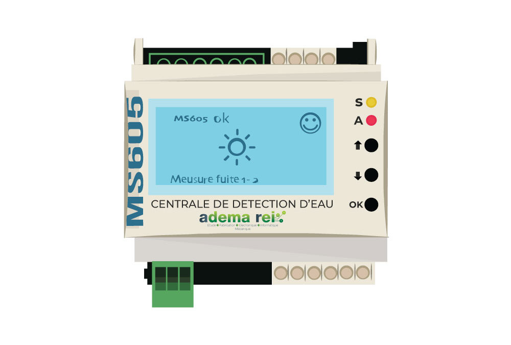 Centrale 1 zone de détection d’eau au mètre près MS605